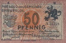 50 PFENNIG 1921 Stadt ENNIGERLOH Westphalia UNC DEUTSCHLAND Notgeld #PB249 - [11] Emissions Locales