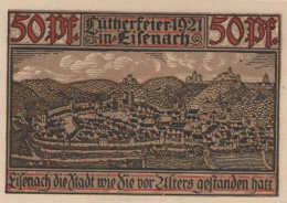 50 PFENNIG 1921 Stadt EISENACH Thuringia UNC DEUTSCHLAND Notgeld Banknote #PC412 - [11] Emissions Locales