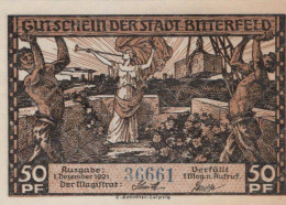 50 PFENNIG 1921 Stadt BITTERFELD Saxony DEUTSCHLAND Notgeld Banknote #PF735 - [11] Local Banknote Issues