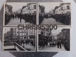 8 PHOTOS ANCIENNES - MEULAN 78 YVELINES - INAUGURATION RUE MARECHAL FOCH PAR LE GENERAL GOURAUD - Schiffe