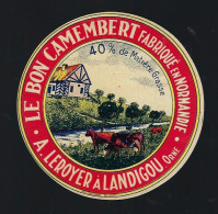 Etiquette Fromage Camembert Normandie 40%mg A Leroyer Langidou Orne 61 - Formaggio