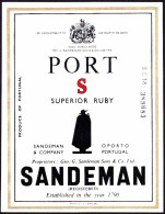 Port Wine Label, Portugal - SANDEMAN Superior Ruby -|- Sandeman & Company, Oporto - Otros & Sin Clasificación