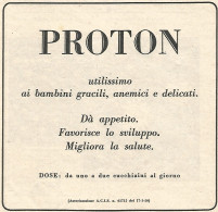 W1919 PROTON Migliora La Salute - Pubblicità Del 1958 - Vintage Advertising - Advertising