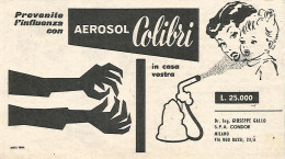 W1905 Aerosol COLIBRI - Pubblicità Del 1958 - Vintage Advertising - Werbung