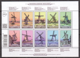 Nederland 2013 - NVPH 3069/3078 - Blok Block - Windmolens, Moulins à Vent, Dutch Windmills  - MNH Postfris - Unused Stamps