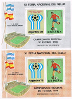 55053. Dos Hojitas Viñetas XI Feria Del Sello MADRID 1978. FUTBOL, Football, Label, Viñeta, Cinderella ** - Abarten & Kuriositäten