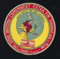 Etiquette Fromage Camembert  Extra Fin Fabriqué" Dans Le Maine  Magloire Roger  Torcé En  Charnie  "femme" - Fromage