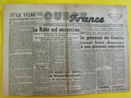 Journal L'Ouest France Du 3 Avril 1945. Guerre De Gaulle Ruhr Japon Prisonniers Libérés - Other & Unclassified