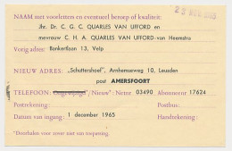 Verhuiskaart G. 32 Particulier Bedrukt Velp 1965 - Postal Stationery