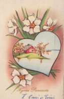 OSTERN FLOWERS Vintage Ansichtskarte Postkarte CPA #PKE158.DE - Pâques