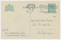 Briefkaart G. 90 A I Z-2 Amsterdam - Enkhuizen 1918 - Ganzsachen