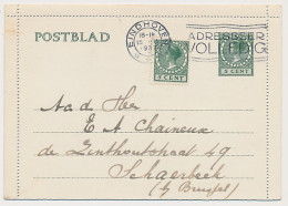 Postblad G. 19 A / Bijfrankering Eindhoven - Brussel Belgie 1937 - Material Postal