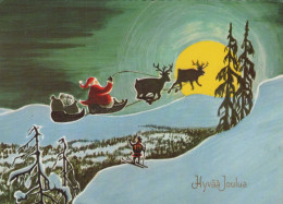 WEIHNACHTSMANN SANTA CLAUS Neujahr Weihnachten HIRSCH Vintage Ansichtskarte Postkarte CPSM #PBB162.DE - Santa Claus