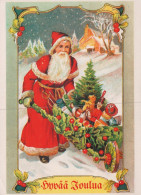 WEIHNACHTSMANN SANTA CLAUS WEIHNACHTSFERIEN Vintage Postkarte CPSM #PAK819.DE - Santa Claus