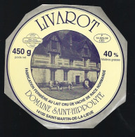 Etiquette Fromage  Livrot Normandie 40%mg  Domaine Saint Hippolyte St Martin De La Lieue Calvados 14 - Quesos