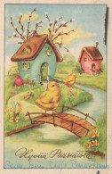 PASCUA POLLO HUEVO Vintage Tarjeta Postal CPA #PKE090.ES - Pascua