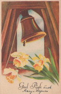 PASCUA FLORES CAMPANA Vintage Tarjeta Postal CPA #PKE281.ES - Ostern