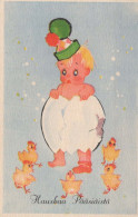 PASCUA NIÑOS HUEVO Vintage Tarjeta Postal CPA #PKE345.ES - Ostern