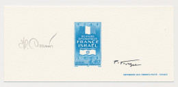 France 1999 - Epreuve / Proof Signed By Engraver 50 Years Diplomatic Relations France - Israel - Flags - Unclassified