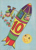 FELIZ CUMPLEAÑOS 10 Año De Edad NIÑO NIÑOS Vintage Tarjeta Postal CPSM Unposted #PBU026.ES - Birthday