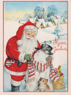 PAPÁ NOEL Feliz Año Navidad Vintage Tarjeta Postal CPSM #PBO075.ES - Santa Claus
