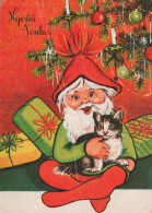 PAPÁ NOEL Feliz Año Navidad Vintage Tarjeta Postal CPSM #PBL281.ES - Santa Claus