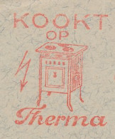 Meter Cover Netherlands 1937 Electric Stove - Rotterdam - Unclassified