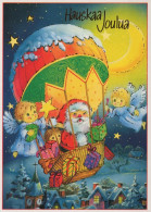 PAPÁ NOEL ÁNGELES NAVIDAD Vintage Tarjeta Postal CPSM #PAK129.ES - Santa Claus