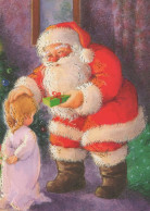 PAPÁ NOEL NIÑO NAVIDAD Fiesta Vintage Tarjeta Postal CPSM #PAK277.ES - Santa Claus