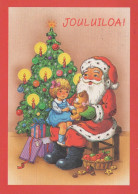 PAPÁ NOEL NIÑO NAVIDAD Fiesta Vintage Tarjeta Postal CPSM #PAK351.ES - Santa Claus