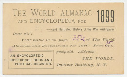 Postal Stationery USA 1899 World Almanac - Encyclopedia - Non Classificati