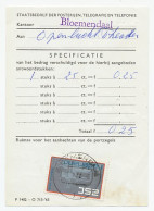 Em. Tentoonstelling 1970 Port Specificatie Formulier Bloemendaal - Ohne Zuordnung
