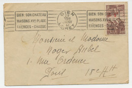 Cover / Postmark France 1941 Castle - Faience - Hunting - Castelli