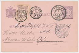 Brfkrt. G. 32 Utrecht - Wormerveer -Bijgefr. - Doorgezonden 1896 - Material Postal