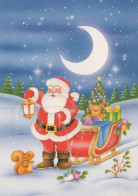 PÈRE NOËL Animaux NOËL Fêtes Voeux Vintage Carte Postale CPSM #PAK751.FR - Santa Claus