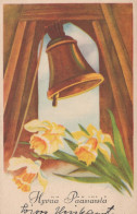 EASTER FLOWERS BELL Vintage Postcard CPA #PKE280.GB - Pâques