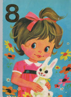 HAPPY BIRTHDAY 8 Year Old GIRL CHILDREN Vintage Postal CPSM #PBT781.GB - Verjaardag