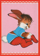 RABBIT Animals Vintage Postcard CPSM #PBR134.GB - Autres & Non Classés