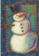 Happy New Year Christmas SNOWMAN Vintage Postcard CPSM #PBM512.GB - Nouvel An