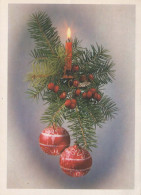 Happy New Year Christmas CANDLE Vintage Postcard CPSM #PBA770.GB - Nouvel An