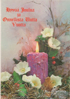 Happy New Year Christmas CANDLE Vintage Postcard CPSM #PAZ965.GB - Nouvel An