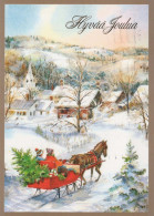 Happy New Year Christmas HORSE Vintage Postcard CPSM #PAY288.GB - Nouvel An