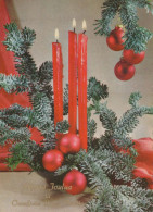 Happy New Year Christmas CANDLE Vintage Postcard CPSM #PAW337.GB - Nouvel An