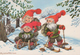 Happy New Year Christmas GNOME Vintage Postcard CPSM #PAW397.GB - Nouvel An