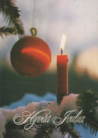 Happy New Year Christmas CANDLE Vintage Postcard CPSM #PAV549.GB - Nouvel An