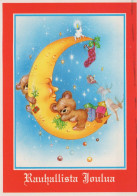 Happy New Year Christmas TEDDY BEAR Vintage Postcard CPSM #PAU848.GB - Neujahr