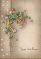 Happy New Year Christmas HORSESHOE Vintage Postcard CPSM #PAT855.GB - Neujahr