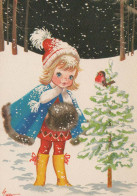 Happy New Year Christmas Children Vintage Postcard CPSM #PAS866.GB - Nouvel An