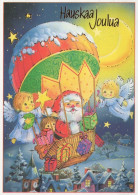 SANTA CLAUS ANGELS CHRISTMAS Holidays Vintage Postcard CPSM #PAK127.GB - Santa Claus