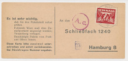 Nijverdal - Hamburg Duitsland 1943 - Liebesgabenpaket - Non Classés